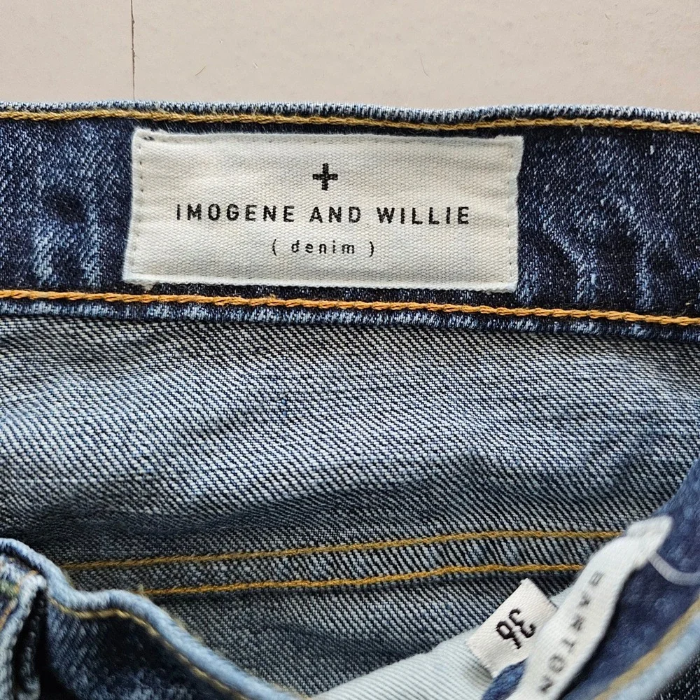 Imogene & Willie Barton Slim Jeans Mens 36 Selvedge Blue Dark Wash Button Fly